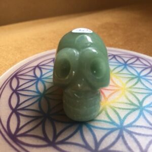 Aventurijn Groen Alien MINI Skull nr 5 - Afkomstig van het Andromeda Sterrenstelsel