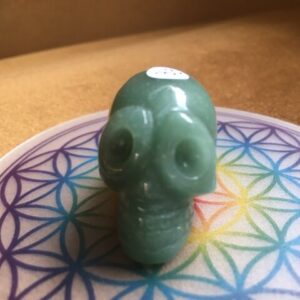 Aventurijn Groen Alien MINI Skull nr 4 - Afkomstig van het Andromeda Sterrenstelsel