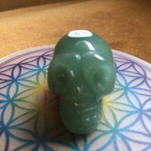 Aventurijn Groen Alien MINI Skull nr 8 - Afkomstig van het Andromeda Sterrenstelsel