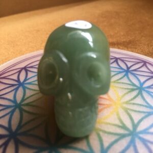 Aventurijn Groen Alien MINI Skull nr 9 - Afkomstig van het Andromeda Sterrenstelsel
