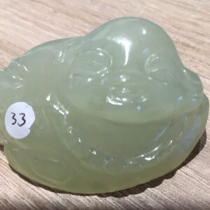 Jade Nefriet Boeddha nr 4 - liggend - 3.3x6x2.5 cm (dxbxh) 55 gr