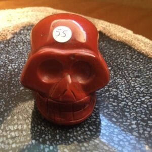 Rode Jaspis Skull 3 - Verbonden aan Feeërieke Elfenwereld op Moeder Aarde = 3.9 x 2.7 x 2.9 cm