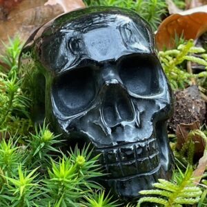 Zwart Goud Obsidiaan Skull 3 = 7 cm: Zeta Reticuli -