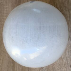 Seleniet Wit Bol:  Ø 9 cm - Zilver-Gouden LeMUria Maria trilling - Marokko NR 1d