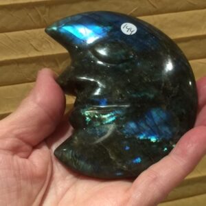 Labradoriet halve Maan: 9x7.5x2 cm - 198 gr