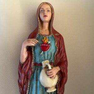 Albast Beeld van Maria Magdalena (GEKLEURD): 29,5x8,5x7,7 cm