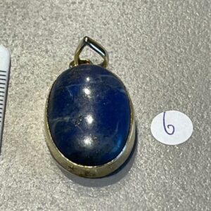 LAPIS LAZULI HANGER 6 (Afghanistan) - met Gouden opleg: Ingewijd als LEMURIA MOEDER MARIA hanger