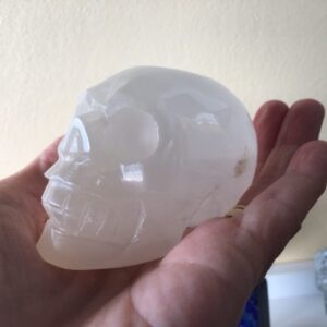 Seleniet wit Alien Skull 32 - Met Wit Zilver-Gouden Moeder Maria frequentie