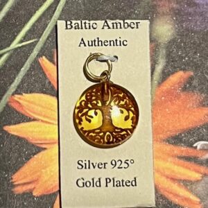 Barnsteen Hanger: Tree of Life Ø 1,5cm: - uit Estland = Zonnig Baltic LeMUria Amber