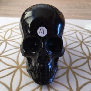 Zwart Obsidiaan Skull 5 = 8cm : Moedergodin Kali (de Allerzoetste) = 8x5x6 cm