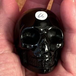 Zwart Obsidiaan Skull 15 = 4,5 cm, 85 gram - Werkt als een natuurlijke Antidepressiva!