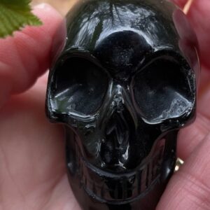 Zwart Goud Obsidiaan LeMUria Skull 6 = 7cm: Zeta Reticuli