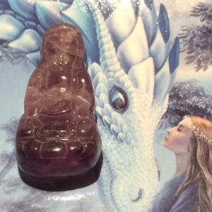 Chevron Amethist 2 - Ingewijd Kwan Yin zak-kristal: 3,5×2 cm