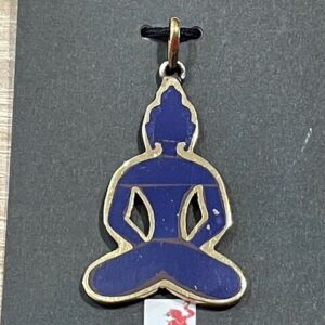Messing Akshobhya Boeddha in Meditatie - Blauw - Zij schenkt 'De Wijsheid van Reflectie': HANGER