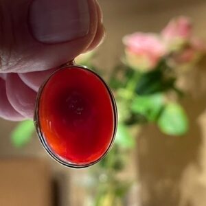 CARNEOOL HANGER 2 (Uruguay) - met Gouden opleg: Ingewijd als LEMURIA MARIA MAGDALENA hanger