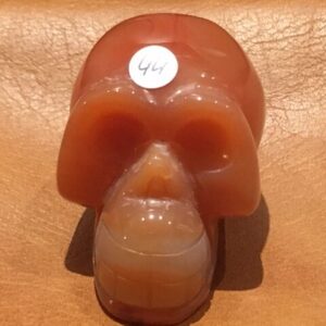 Carneool Skull 6: Heilige Graal Frequentie via Maria Magdalena = 5 x 3 x 4 cm