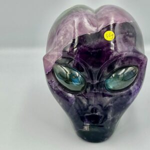 Fluoriet Alien schedel L1: 11 x 8.5 x 10 cm - 1547 gram