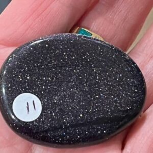 Goldflush Blauw Trommelsteen: 4,5 x 3,5 cm - uitgelijnd met Mercurius