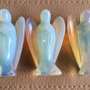 Opaliet - Opaline Engel: 2x3.5x6 (dxbxh) - 65 gram  - Gouden LeMUria Moeder Maria Trilling