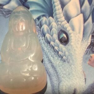 Opaliet – Opaline - Ingewijd Kwan Yin zak-kristal: 3,5×2 cm