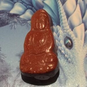 Goldflush Brons – Ingewijd Kwan Yin zak-kristal: 3,5×2 cm