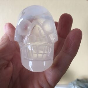 Seleniet wit Alien Skull 13 - Met Wit Zilver-Gouden Moeder Maria frequentie