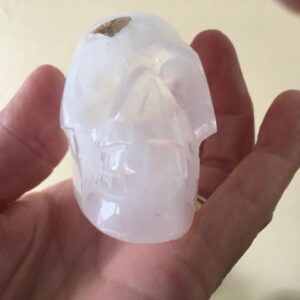 Seleniet wit Alien Skull 16 - Met Wit Zilver-Gouden Moeder Maria frequentie