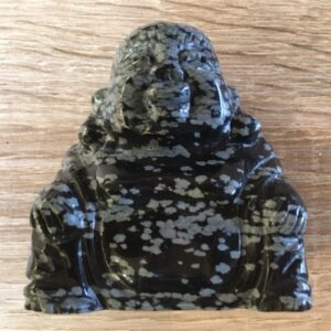 Sneeuwvlok Obsidiaan Boeddhin nr 1: 5x2.2x5.5 cm