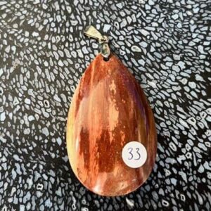 Versteend Hout Hanger nr 6 - cabochon geslepen