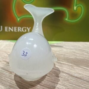 Wit Seleniet Walvis in kunsthars met LeMUria Klankgodinnen Shiva schelpje + MP3 26.37 min