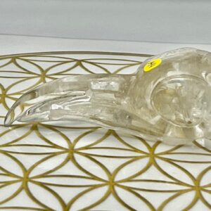 Bergkristal Raven schedel 2: 9x3.8x3.3 cm (lxbrxh) - 91 gr
