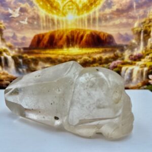 Bergkristal Kathedraal Alien Skull: 10,5 x 4 x 4,5 cm - 271 gr - Uluru Elfenwereld connectie