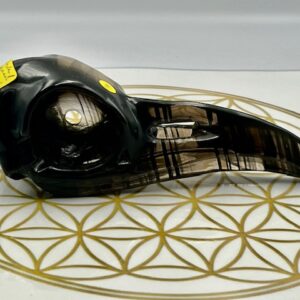 Lamel Obsidiaan Ravenschedel 1 = LeMUria Boodschapper: 14.5 x 4.5 x 5 cm (lxbrxh) - 165 gram