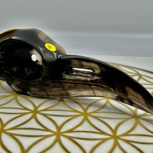 Lamel Obsidiaan Ravenschedel 10 = LeMUria Boodschapper: 12.5 x 4 x 4 cm (lxbrxh) - 91 gram