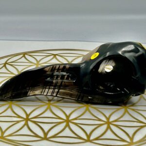 Lamel Obsidiaan Ravenschedel 5 = LeMUria Boodschapper: 12.7 x 4.5 x 4.5 cm (lxbrxh) - 132 gram