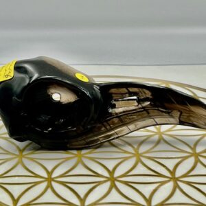 Lamel Obsidiaan Ravenschedel 6 = LeMUria Boodschapper: 13.5 x 4.5 x 4.2 cm (lxbrxh) - 123 gram