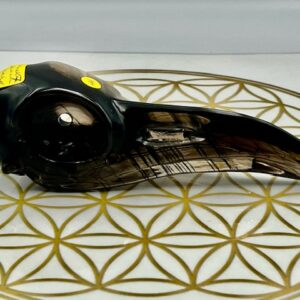 Lamel Obsidiaan Ravenschedel 7 = LeMUria Boodschapper: 13.5 x 4.3 x 4.5 cm (lxbrxh) - 122 gram