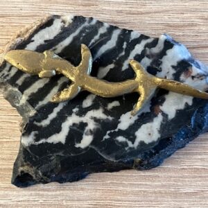 Olm uit grot van Postojna 3 - Symbool: Groene Draak van Llubljana : 11 x 9,5 cm (lxbr) - 59 gram