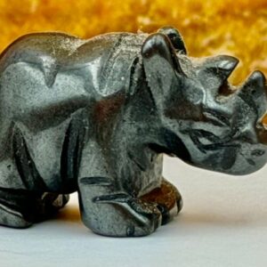 Miniatuur Neushoorn - Hematiet: 1.5x1x2.5 cm (lxbrxh)