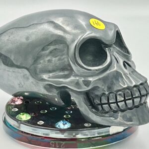 Hematiet Alien Traveler Schedel XL1: 10,5 x 4x4,5 cm - 532 gram - Kosmonaut via ULURU en de LeMUria Moeder Rassen Stamboom