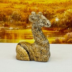 Miniatuur Giraffe - Picture Jaspis: 1.8x0.8x2.5 cm (lxbrxh)