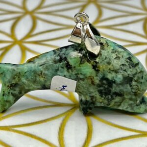 Serpentijn Dolfijn Hanger: 5x1.2x2.5 cm (lxbrxh) - 16 gram - Transformatie, Bescherming en Kundalini